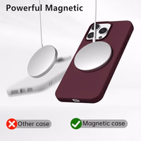 oakxco Silicone Case for iPhone 16 Pro Max Case Magnetic, Compatible with Magsafe Wireless Charging, Slim Thin Soft Rubber Gel, Girly Cute Aesthetic Hard Mag Safe Cover for Women, Burgundy Maroon thumbnail 3