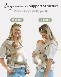 GROWNSY Baby Carrier, Cozy Newborn Carrier, Ergonomic Baby Wraps Carrier Newborn to Toddler with Head Support, Cream thumbnail 5