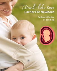 GROWNSY Baby Carrier, Cozy Newborn Carrier, Ergonomic Baby Wraps Carrier Newborn to Toddler with Head Support, Cream thumbnail 2