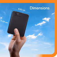 Western Digital WD 5TB Elements Portable External Hard Drive for Windows, USB 3.2 Gen 1/USB 3.0 for PC & Mac, Plug and Play Ready - WDBU6Y0050BBK-WESN thumbnail 3