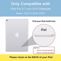 Case for iPad Pro 9.7 Only(Old Model 2016), Lightweight Slim Auto Sleep/Wake Trifold Stand Smart Cover, Soft TPU Frosted Translucent Back Pencil Holder Case for iPad Pro 9.7 Inch, Pink thumbnail 2