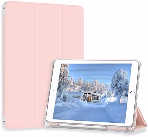Case for iPad Pro 9.7 Only(Old Model 2016), Lightweight Slim Auto Sleep/Wake Trifold Stand Smart Cover, Soft TPU Frosted Translucent Back Pencil Holder Case for iPad Pro 9.7 Inch, Pink