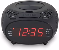 GPX Dual Alarm CD Clock Radio, Top Load, FM, Black (CC318B) thumbnail 4