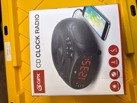 GPX Dual Alarm CD Clock Radio CC318B Black Top Load thumbnail 2