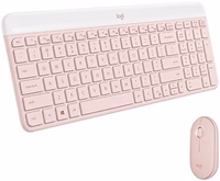 Logitech MK470 Slim Wireless Keyboard and Mouse Combo - Modern Compact Layout, Ultra Quiet, 2.4 GHz USB Receiver, Plug n' Play Connectivity, Compatible with Windows - Rose thumbnail 1