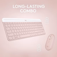 Logitech MK470 Slim Wireless Keyboard and Mouse Combo - Modern Compact Layout, Ultra Quiet, 2.4 GHz USB Receiver, Plug n' Play Connectivity, Compatible with Windows - Rose thumbnail 5