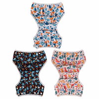Babygoal Baby Swim Diapers 3 Pack for 0-8 Months Infant Girls and Boys, Reusable Adjustable Washable for Swimming Lessons-Boat, Bear,Dinosaur thumbnail 3