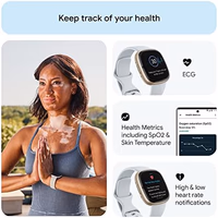 Fitbit Sense 2 Advanced Health and Fitness Smartwatch with Tools to Manage Stress and Sleep, ECG App, SpO2, 24/7 Heart Rate and GPS, Blue Mist/Pale Gold, One Size (S & L Bands Included) thumbnail 3