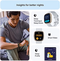 Fitbit Sense 2 Advanced Health and Fitness Smartwatch with Tools to Manage Stress and Sleep, ECG App, SpO2, 24/7 Heart Rate and GPS, Blue Mist/Pale Gold, One Size (S & L Bands Included) thumbnail 4