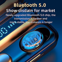 TWS Bluetooth 5.0 Earbuds with Charging Case, IPX8 Waterproof, 48H Playtime, Dual Mic, 10mm Drivers, LED Display, Touch Controls, for iPhone Android thumbnail 3