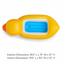 Munchkin Duck Inflatable Baby Bathtub for Babies 6-24 Months, White Hot Heat Alert, Great for Home or Travel, Classic Yellow Ducky thumbnail 3
