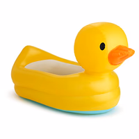 Munchkin Duck Inflatable Baby Bathtub for Babies 6-24 Months, White Hot Heat Alert, Great for Home or Travel, Classic Yellow Ducky thumbnail 1