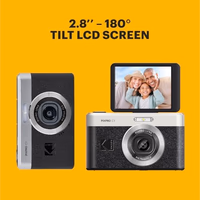 Kodak PIXPRO C1 Friendly Zoom Digital Camera - 13MP Compact Point and Shoot with 2.8” 180° Tilt LCD Flip Screen, Retro Vintage Design with 4X Zoom and 1080P Full HD Video for Travel, Vlogging, Black thumbnail 4