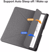 KuRoKo Slimshell Case for Kindle Scribe (2024/2022 Released), Premium Lightweight PU Leather Stand Cover with Auto Sleep/Wake for 10.2 inch Amazon Kindle Scribe 2024(1st Gen)/2022-Grey thumbnail 2
