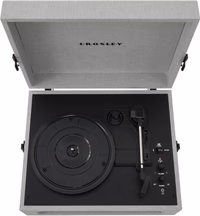 Crosley CR8017B-GY Voyager Vintage Portable Vinyl Record Player Turntable with Bluetooth in/Out and Built-in Speakers, Gray thumbnail 2