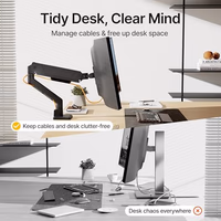 monTEK Single Monitor Arm for Max 45 Inch Ultrawide Screens Adjustable Monitor Desk Mount Holds 35 Lbs Cable Management with Clamp/Grommet Desk Mount, VESA 75/100mm thumbnail 5