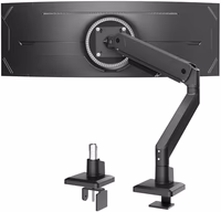 monTEK Single Monitor Arm for Max 45 Inch Ultrawide Screens Adjustable Monitor Desk Mount Holds 35 Lbs Cable Management with Clamp/Grommet Desk Mount, VESA 75/100mm thumbnail 1