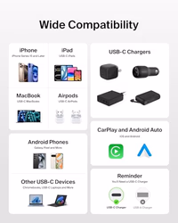 Belkin USB C to USB C Cable, 3.3ft, 60W - Type C Charger, iPhone Charger Cord, Soft, Braided, Flexible for iPhone 17, Galaxy S25, Pixel 9, Airpods, iPad Pro, Tablet & More, Travel Essentials - White thumbnail 5