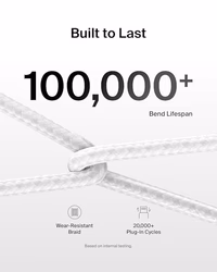 Belkin USB C to USB C Cable, 3.3ft, 60W - Type C Charger, iPhone Charger Cord, Soft, Braided, Flexible for iPhone 17, Galaxy S25, Pixel 9, Airpods, iPad Pro, Tablet & More, Travel Essentials - White thumbnail 4