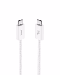 Belkin USB C to USB C Cable, 3.3ft, 60W - Type C Charger, iPhone Charger Cord, Soft, Braided, Flexible for iPhone 17, Galaxy S25, Pixel 9, Airpods, iPad Pro, Tablet & More, Travel Essentials - White thumbnail 1