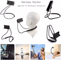Universal Smart Mobile Phone Stand,Hanging on Neck Cell Phone Mount Holder, Lazy Cell Phone Holder (Black) thumbnail 2