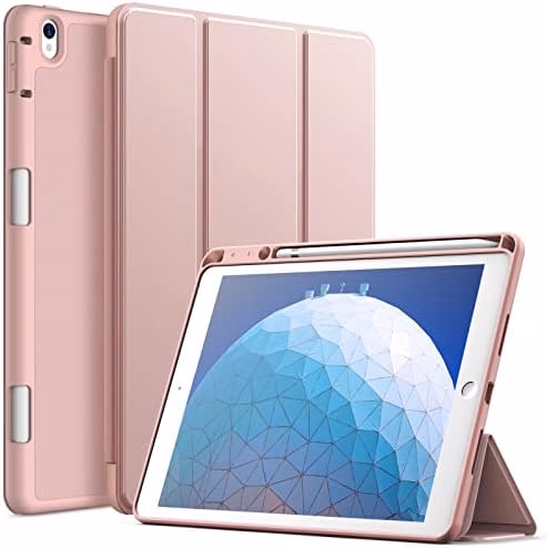 JETech Case for iPad Pro 10.5-Inch and iPad Air 3 (10.5-Inch 2019, 3rd Generation) with Pencil Holder, Slim Tablet Cover with Soft TPU Back, Auto Wake/Sleep (Rose Gold)