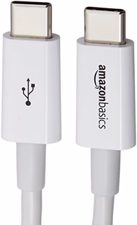 Amazon Basics USB-C to USB-C Fast Charging Cable, 480Mbps Speed, USB-IF Certified, for Apple iPhone 16/15, iPad, Samsung Galaxy, Tablets, Laptops, 9 Foot, White thumbnail 3