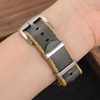 watchdives Nylon Watch Band 18mm 20mm 22mm Multicolor Replacement Watch Straps for Men Women (Yellow Gray, 20mm) thumbnail 3
