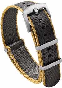 watchdives Nylon Watch Band 18mm 20mm 22mm Multicolor Replacement Watch Straps for Men Women (Yellow Gray, 20mm) thumbnail 1