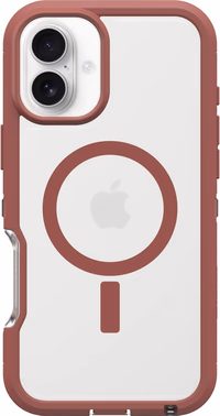 OtterBox iPhone 16 Plus Defender Series XT Clear Case - Brick Red Clear thumbnail 1