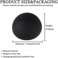 1.25" Silicone Hemisphere Bumpers Isolation Feet, 4Pack Non Skid Speaker Isolation Pads,for Small Speaker Spikes,Turntable Isolation,Subwoofer,Record Player Sound Dampening&Anti Vibration thumbnail 3