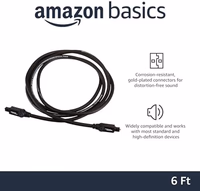 Amazon Basics Toslink Digital Optical Audio Fiber Optic Cable, Multi-Channel, for Sound Bar, Audio System, Home Theatre, Game Console, Blu-Ray Player, Gold-Plated Connectors, 6 Foot, Black thumbnail 2