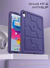 Poetic TurtleSkin case for New iPad (A16) 11th / 10th Generation (2025/2022), Heavy Duty Shockproof Kids Friendly Silicone Case Cover, Only Compatible with New iPad 11/10.9 Inch, Purpel thumbnail 3