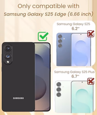 Dretal for Samsung Galaxy S25 Edge Case, Screen Protector, 360° Rotatable Ring Holder Magnetic Kickstand,Plated Gold Edge Slim Soft TPU Protective Phone Case Cover for Galaxy S25 Edge (Blue) thumbnail 2