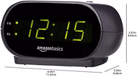 Amazon Basics Small Digital Oval Alarm Clock with LED Display, Nightlight, Snooze Function & Battery Backup, Black, 4.5 x 3.5 x 2.4 Inches thumbnail 3