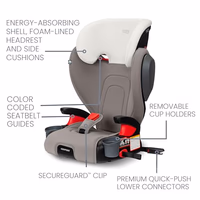 Britax Highpoint Backless Belt-Positioning Booster Seat, SafeWash Gray Ombre thumbnail 4