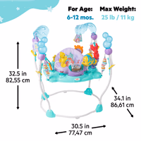 Bright Starts Disney The Little Mermaid Sea of Activities Baby Activity Jumper with Interactive Toys, Lights & Music with Disney Princess Ariel, 6-12 Months (Blue) thumbnail 3