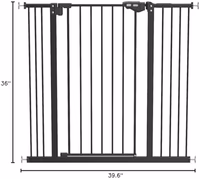 InnoTruth 36" Tall Baby Gate for Dogs, 29-39.6” Auto Close Safety Gate Crafted for Child Protection with 2.24" Slots, Dual-Lock Safety Design and Wall-Friendly, Black thumbnail 2