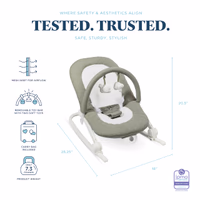 Baby Delight Aura | Deluxe Portable Rocker & Seat for Infants | Soothing Vibration & Sounds | Baby Rocker | Quilted Organic Sage thumbnail 2