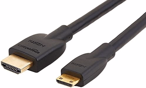 Amazon Basics High Speed Mini HDMI to HDMI Cable for Camcorder, 4K Video, 1.8 m, Black