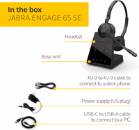 Jabra Engage 65 SE (Second Edition) Wireless Headset, Dual-Ear – Telephone Headset with Industry-Leading Wireless Performance, Advanced Noise-Cancelling Microphone, All Day Battery Life - Black thumbnail 4