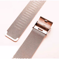 Band Compatible with Galaxy Watch 4/4 Classic / 5/5 Pro / 6/6 classic / 3 41mm / Galaxy Watch 42mm / Active 2, 20mm Stainless Steel Metal Mesh Replacement Strap for Women Men (Rose gold) thumbnail 5