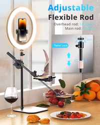 UBeesize 12" Desk Ring Light with Stand and Phone Holder, Overhead Phone Mount for Video Recording, Zoom Meeting, Live Streaming, Tiktok, YouTube，Compatible with iPhone, Android, Cameras thumbnail 5
