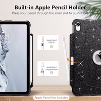 Fintie Rotating Case for iPad (A16) 11th Generation 11 Inch (2025), iPad 10th Generation 10.9 Inch (2022) - [Built-in Pencil Holder] 360 Degree Rotating Protective Stand Cover, Glittering Black thumbnail 4