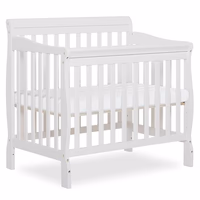 Dream On Me Aden 4-in-1 Convertible Mini Baby Crib, GREENGUARD Gold & BSA Certified, Sustainable Pinewood, Non-Toxic Finish, 3 Mattress Heights, Converts to Mini Day & Twin-Size Bed - White thumbnail 1