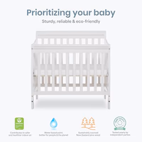 Dream On Me Aden 4-in-1 Convertible Mini Baby Crib, GREENGUARD Gold & BSA Certified, Sustainable Pinewood, Non-Toxic Finish, 3 Mattress Heights, Converts to Mini Day & Twin-Size Bed - White thumbnail 3