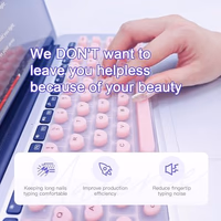 Keyboard Cover for Long Nails Compatible with MacBook Pro 13 inch M2 2023, 2022, 2021 2020 M1 A2338 A2289 A2251&Compatible with MacBook Pro 16 2020 2019 A2141 Touch ID, US ANSI (Pink & Heart) thumbnail 2