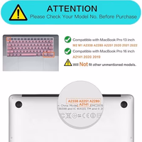 Keyboard Cover for Long Nails Compatible with MacBook Pro 13 inch M2 2023, 2022, 2021 2020 M1 A2338 A2289 A2251&Compatible with MacBook Pro 16 2020 2019 A2141 Touch ID, US ANSI (Pink & Heart) thumbnail 3