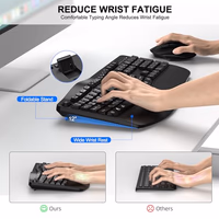 Wireless Keyboard and Mouse Combo, 2.4G Full Size Wave Keys Ergonomic Keyboard with Wrist Rest and 3-Level DPI Adjustable Wireless Ergonomic Mouse for Windows, Mac OS Desktop/Laptop/PC(Black) thumbnail 3