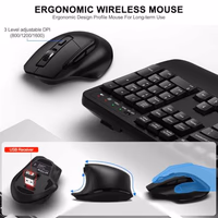 Wireless Keyboard and Mouse Combo, 2.4G Full Size Wave Keys Ergonomic Keyboard with Wrist Rest and 3-Level DPI Adjustable Wireless Ergonomic Mouse for Windows, Mac OS Desktop/Laptop/PC(Black) thumbnail 4